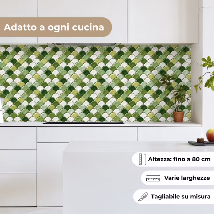 Schienale cucina - Ceramica - Struttura - Verde - Bianco — 7