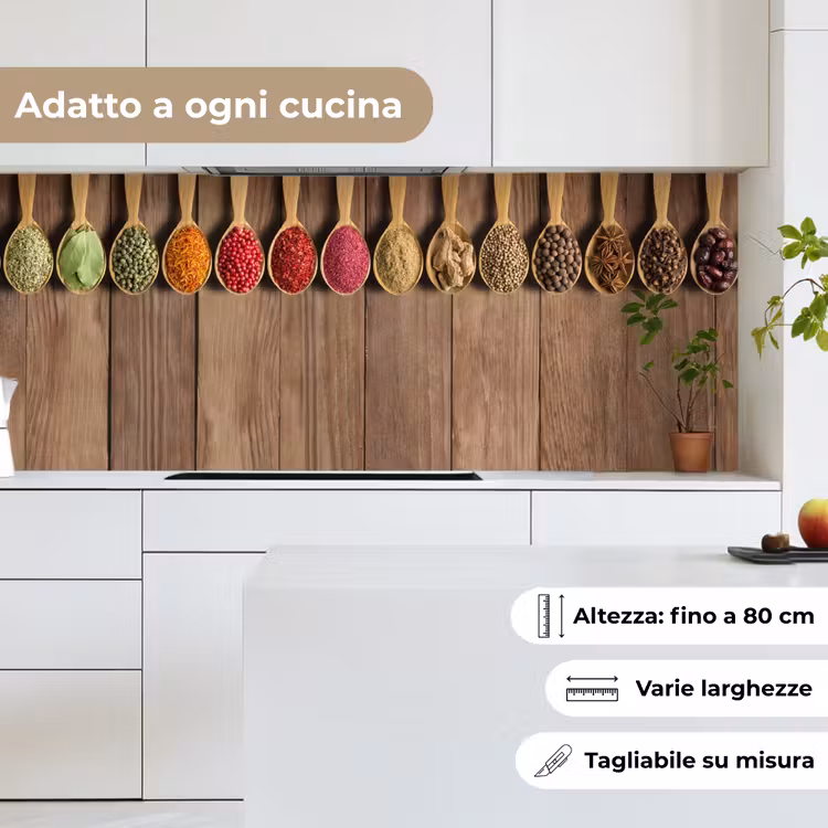 Schienale cucina - Cucchiai - Erbe - Legno — 7