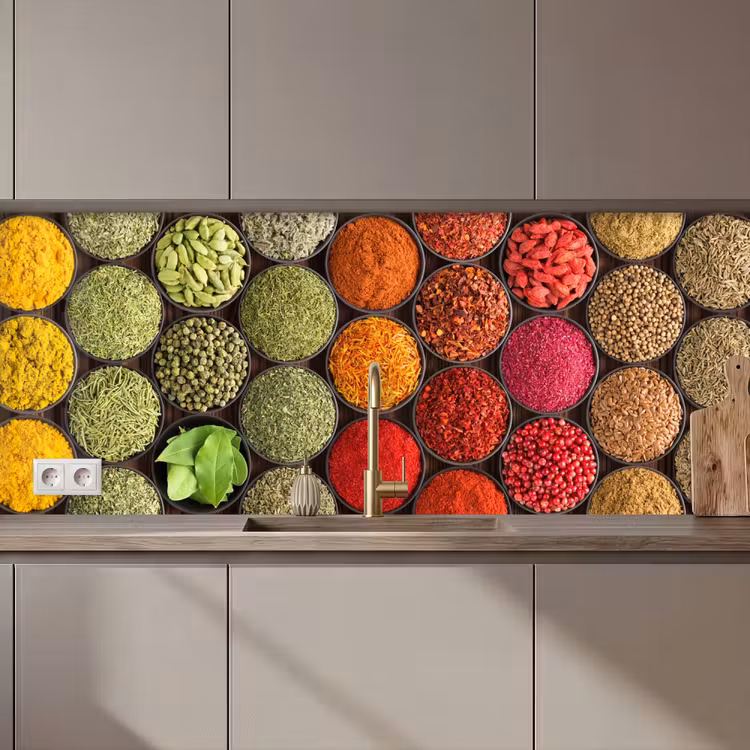 Schienale cucina - Erbe - Ciotole - Colore - Struttura — 1