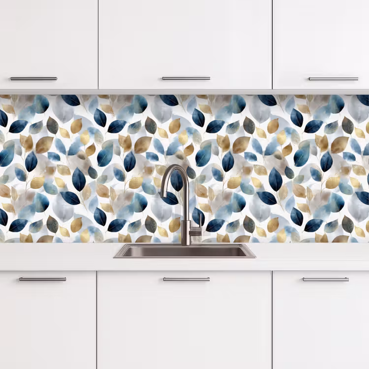 Schienale cucina - Foglia - Mix - Acquerello - Oro — 4