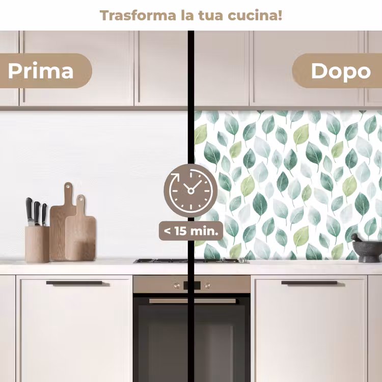 Schienale cucina - Foglia - Mix - Fresco - Verde — 3