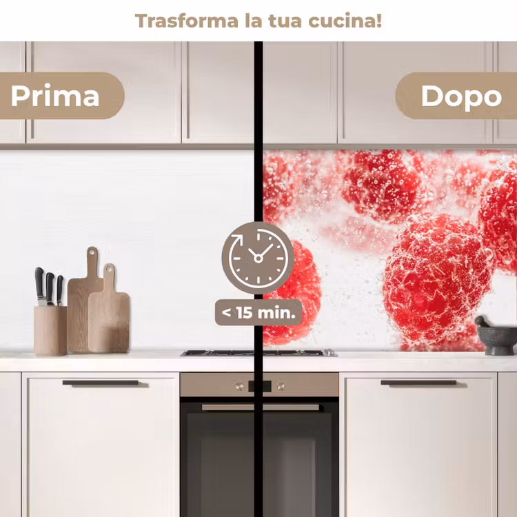 Schienale cucina - Frutta - Acqua - Bolle - Rosso — 3