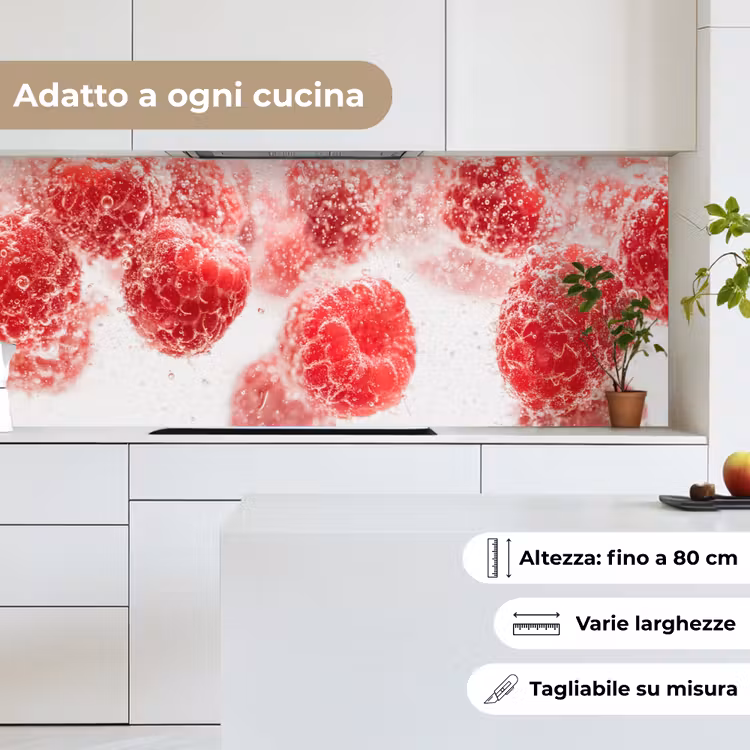 Schienale cucina - Frutta - Acqua - Bolle - Rosso — 7