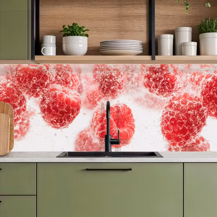 Schienale cucina - Frutta - Acqua - Bolle - Rosso — 8