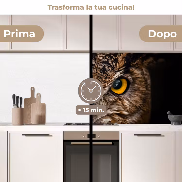 Schienale cucina - Gufo - Animale - Arancione — 3
