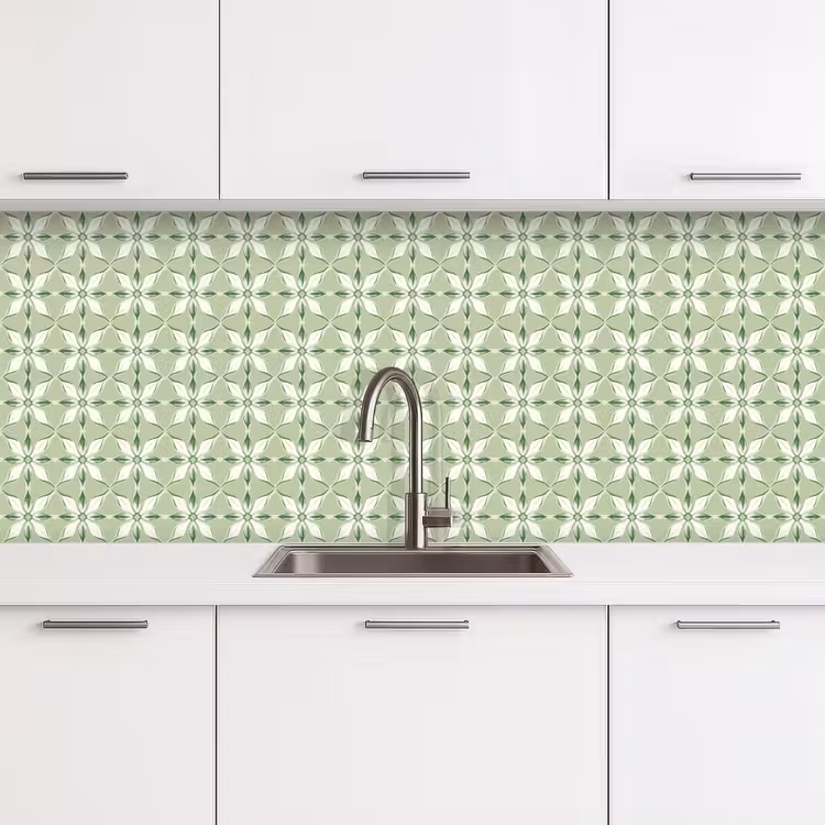 Schienale cucina - Motivo - Forma a fiore - Verde — 4