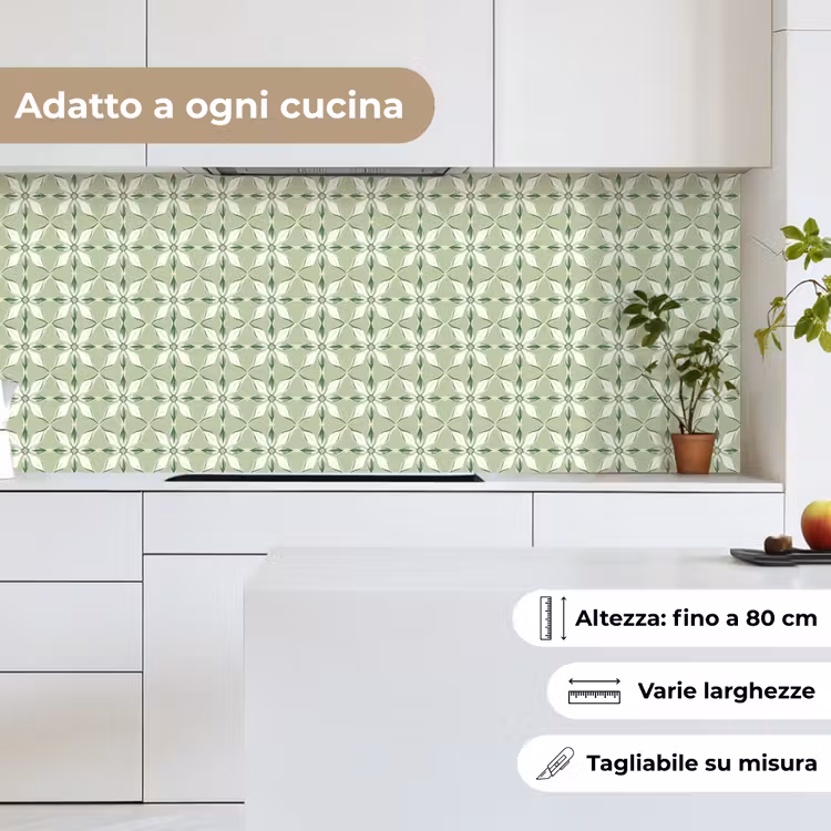 Schienale cucina - Motivo - Forma a fiore - Verde — 7