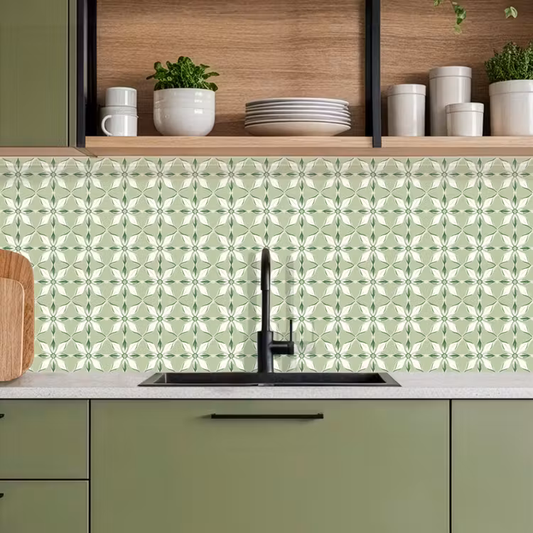 Schienale cucina - Motivo - Forma a fiore - Verde — 8