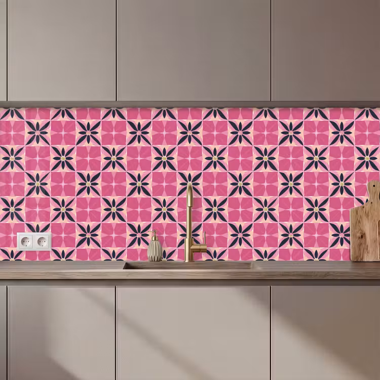 Schienale cucina - Motivo - Motivo floreale - Multicolore — 1