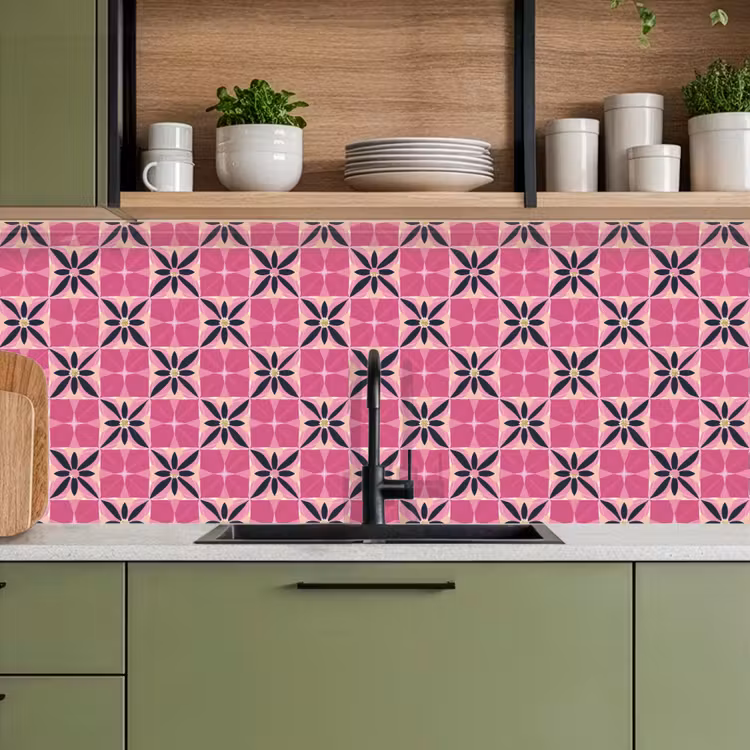 Schienale cucina - Motivo - Motivo floreale - Multicolore — 8