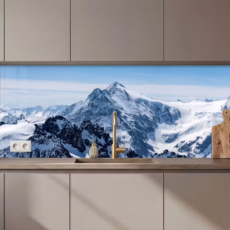 Schienale cucina - Paesaggio - Montagne - Neve - Bianco — 1