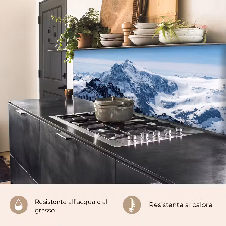 Schienale cucina - Paesaggio - Montagne - Neve - Bianco — 5
