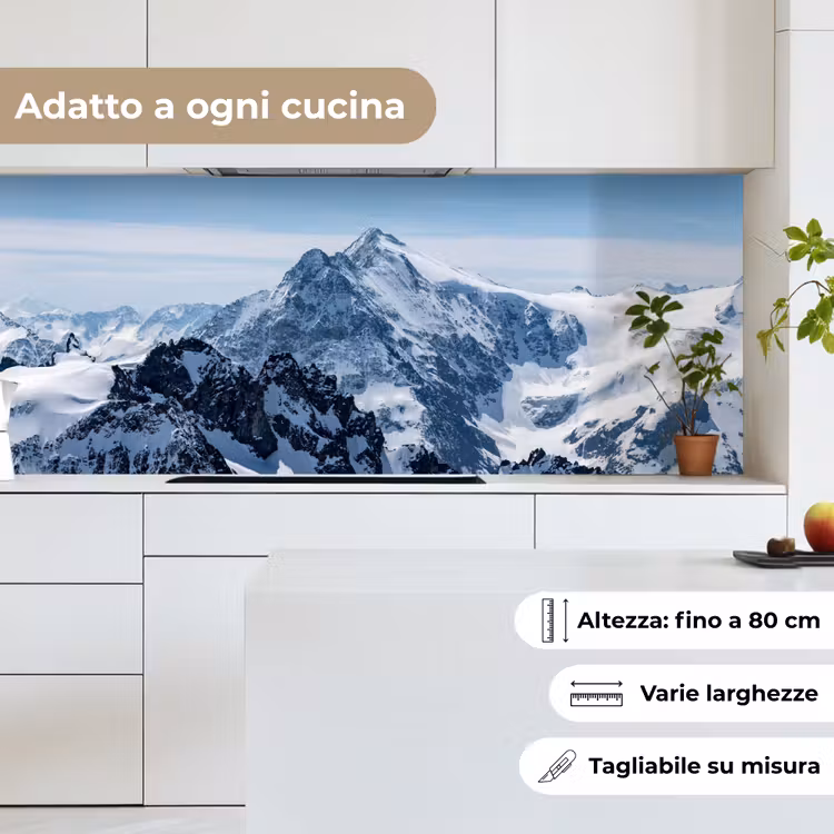 Schienale cucina - Paesaggio - Montagne - Neve - Bianco — 7