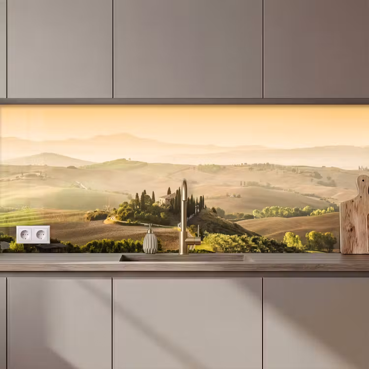 Schienale cucina - Paesaggio - Toscana - Luce del mattino — 1