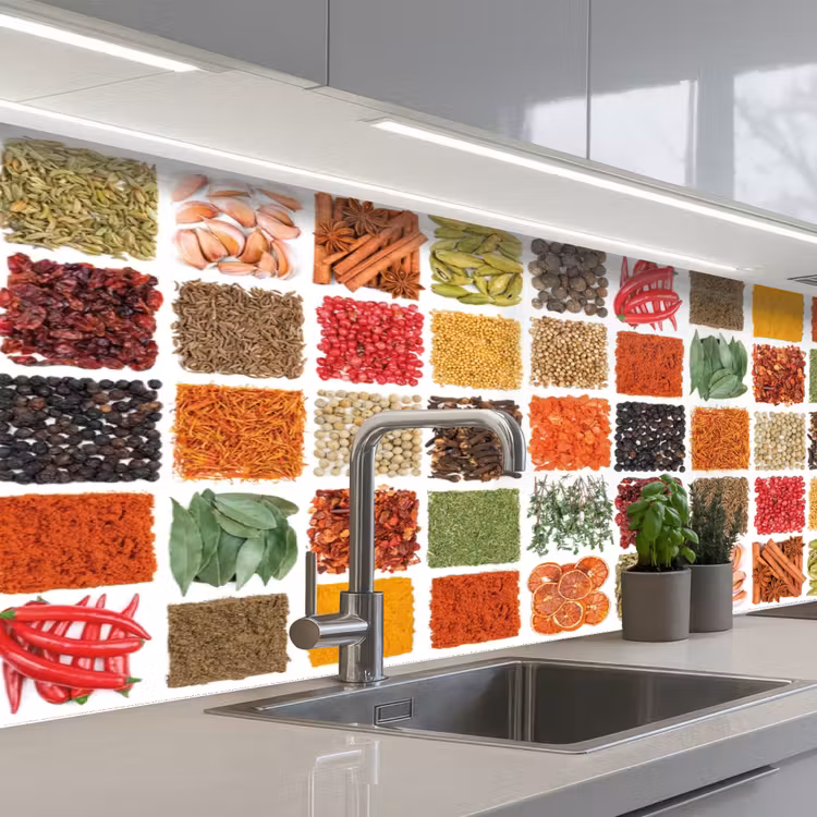 Schienale cucina - Quadrati - Spezie - Grafica — 2