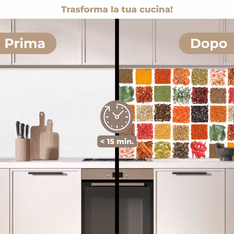 Schienale cucina - Quadrati - Spezie - Grafica — 3