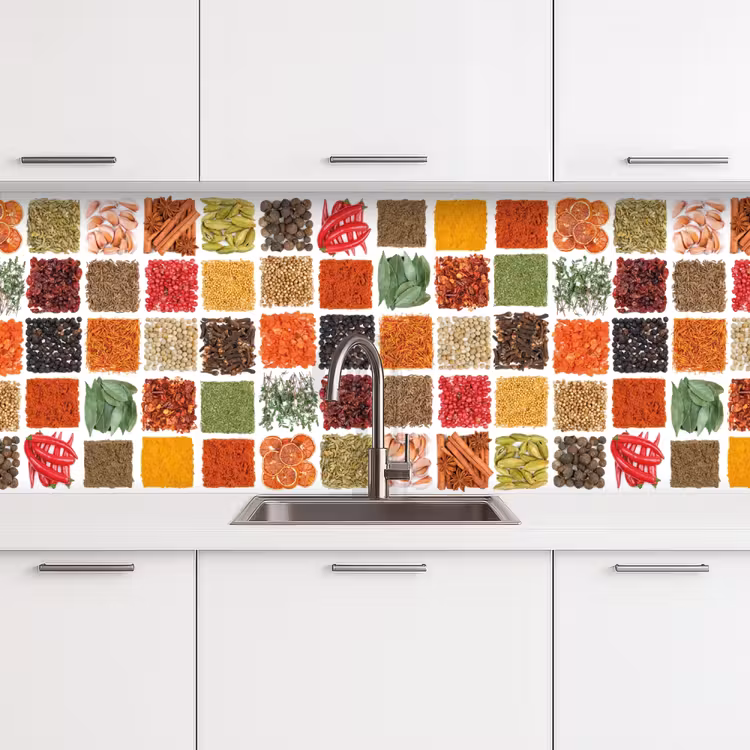 Schienale cucina - Quadrati - Spezie - Grafica — 4