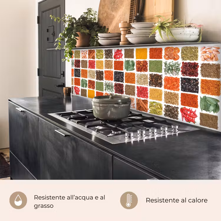Schienale cucina - Quadrati - Spezie - Grafica — 5