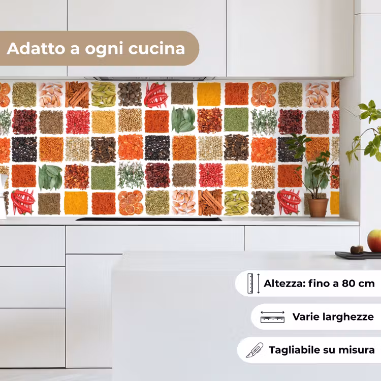 Schienale cucina - Quadrati - Spezie - Grafica — 7