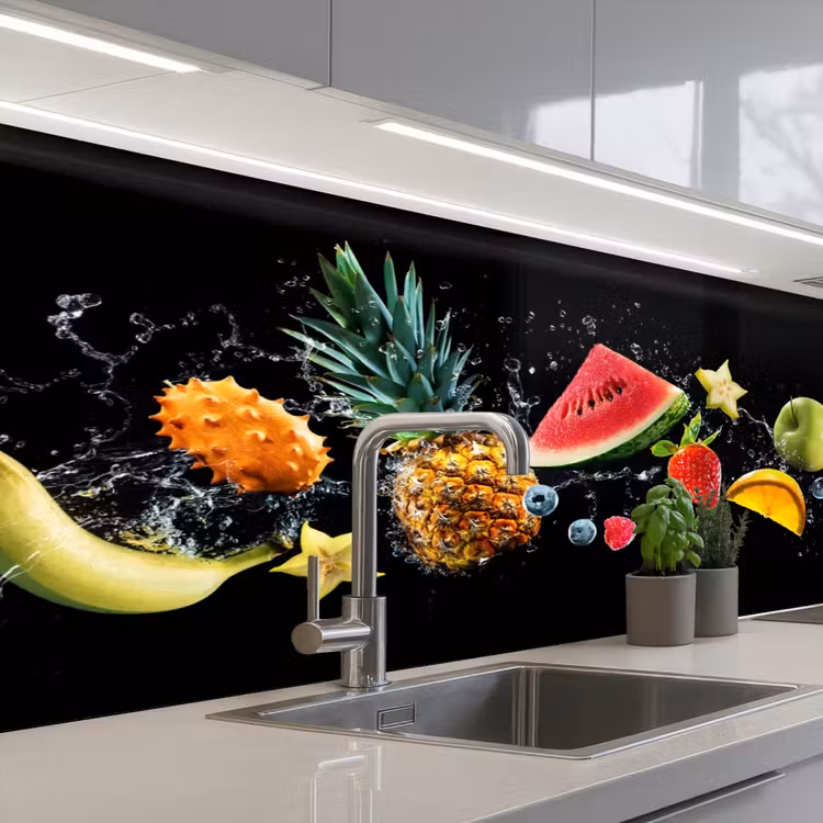 Schienale cucina - Splash - Frutta - Nero — 2