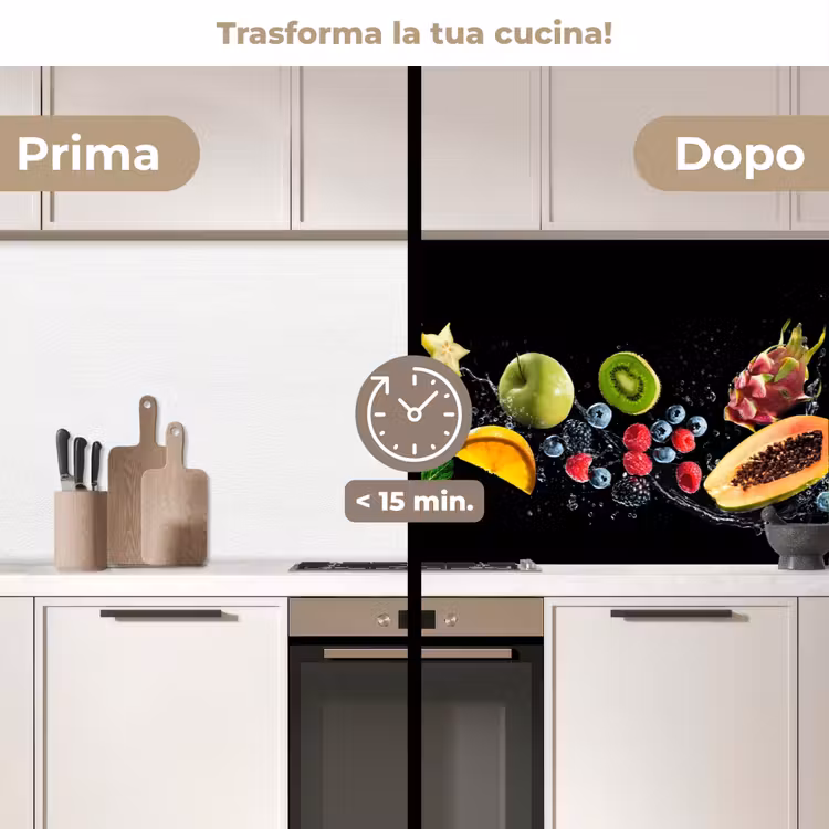 Schienale cucina - Splash - Frutta - Nero — 3