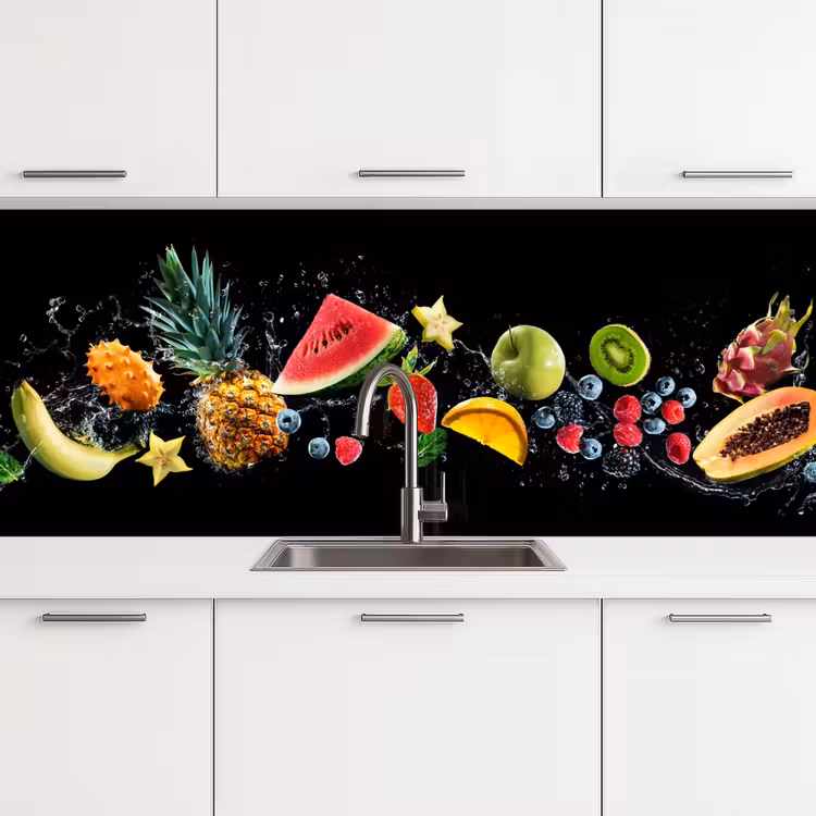 Schienale cucina - Splash - Frutta - Nero — 4
