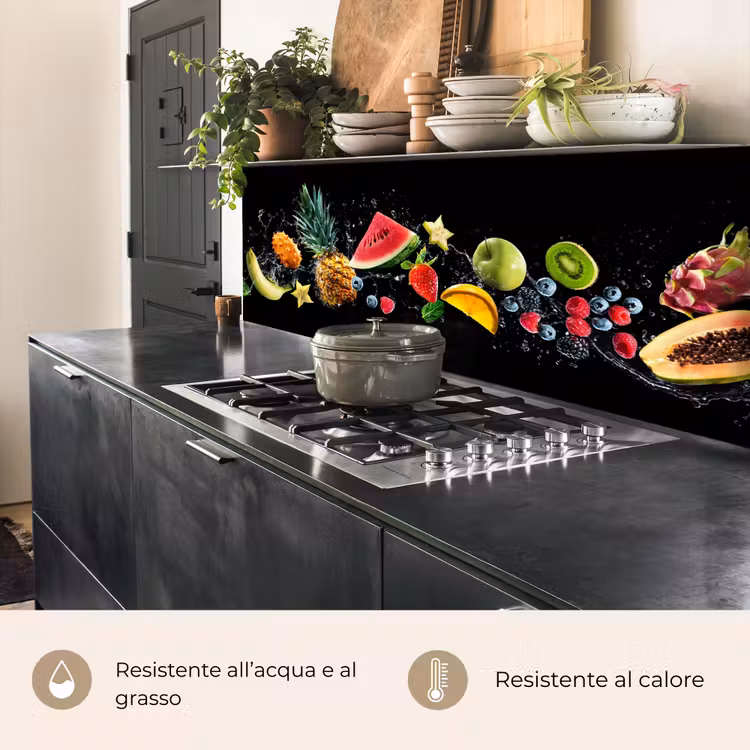 Schienale cucina - Splash - Frutta - Nero — 5