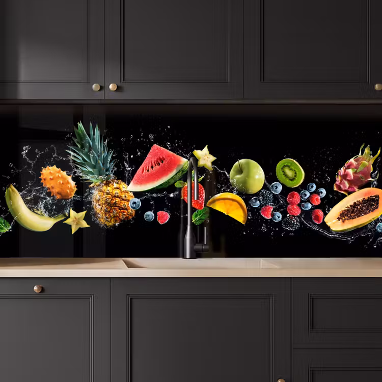 Schienale cucina - Splash - Frutta - Nero — 6
