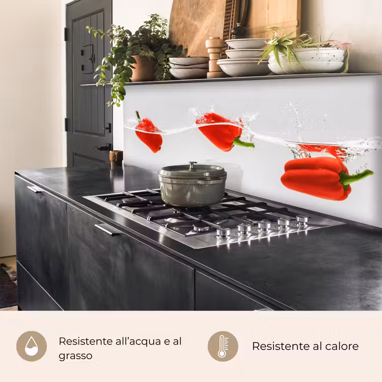 Schienale cucina - Splash - Vegetale - Rosso — 5