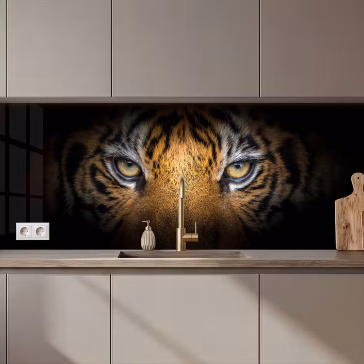 Schienale cucina - Tigre - Nero - Animale — 1