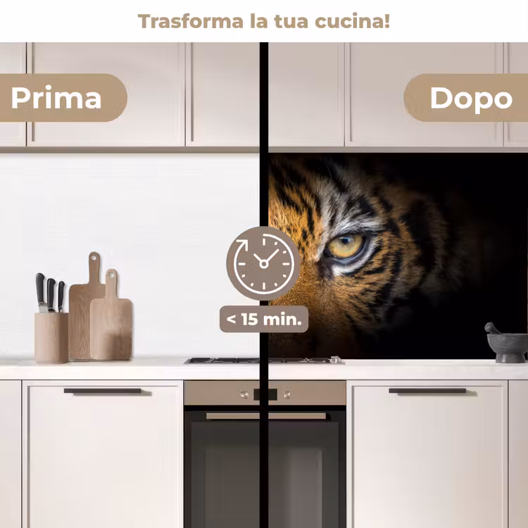 Schienale cucina - Tigre - Nero - Animale — 3