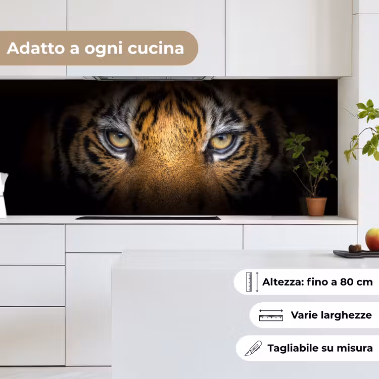 Schienale cucina - Tigre - Nero - Animale — 7