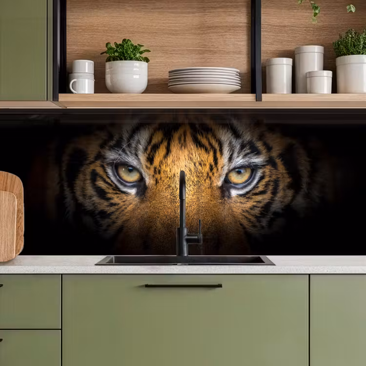 Schienale cucina - Tigre - Nero - Animale — 8