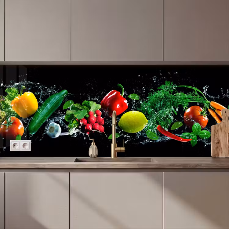 Schienale cucina - Vegetale - Splash - Nero — 1