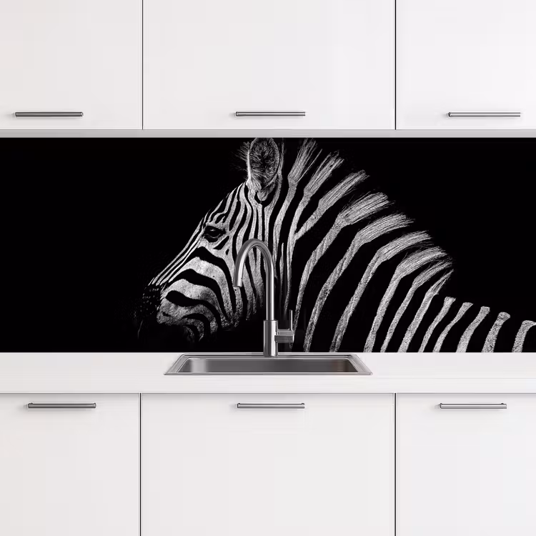 Schienale cucina - Zebra - Animale - Nero — 4
