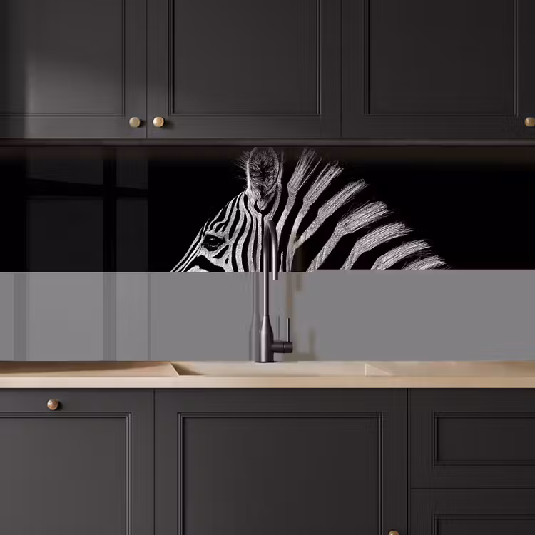 Schienale cucina - Zebra - Animale - Nero — 6
