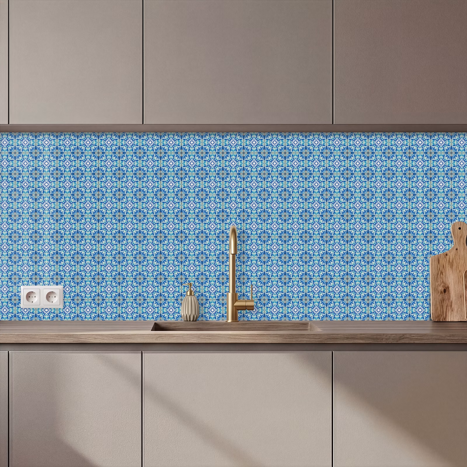 Schienale cucina - Piastrelle - Mosaico - Turchese - Blu — 1