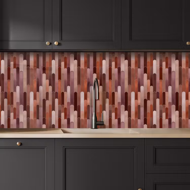 Schienale cucina - Oblungo - Piastrelle - Rosso - Rame — 6