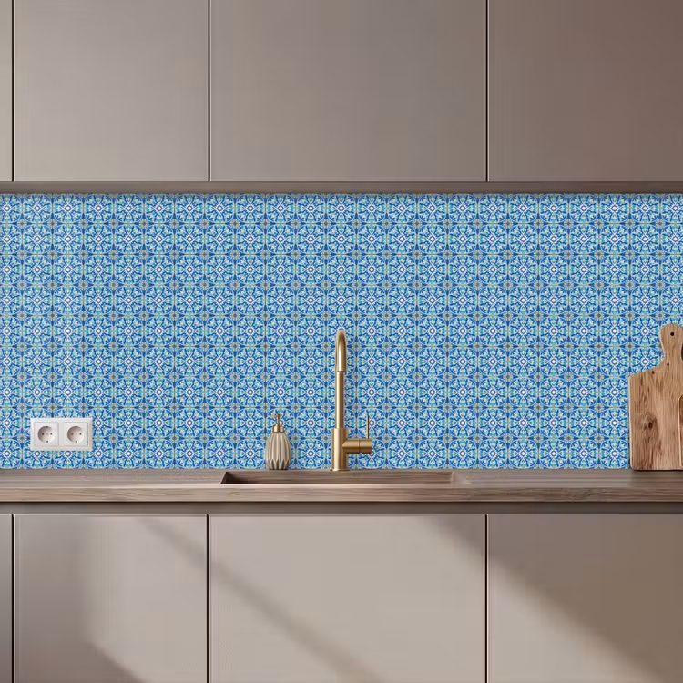 Schienale cucina - Piastrelle - Mosaico - Turchese - Blu — 1