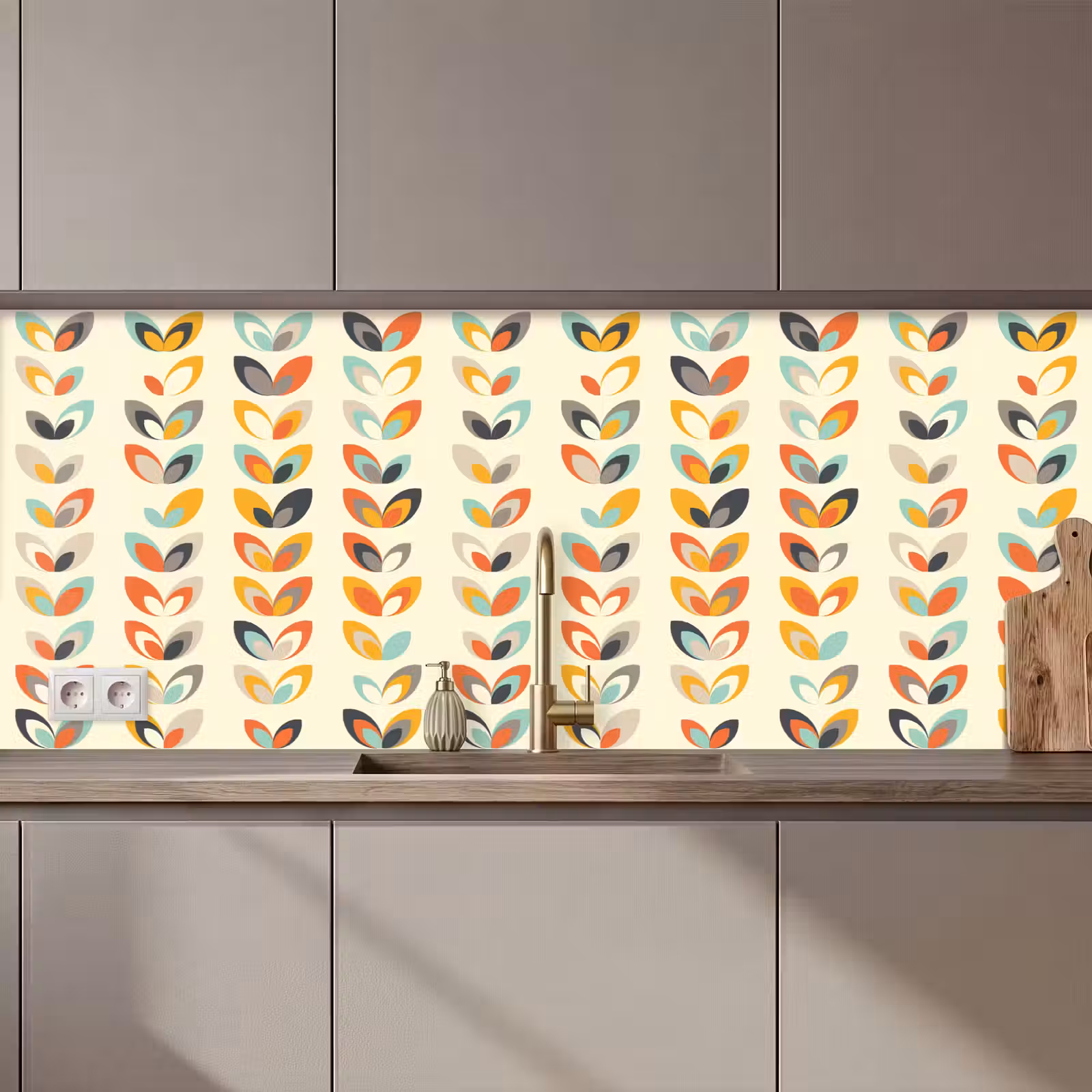 Schienale cucina - Foglie - Anni '50 - Modello — 1
