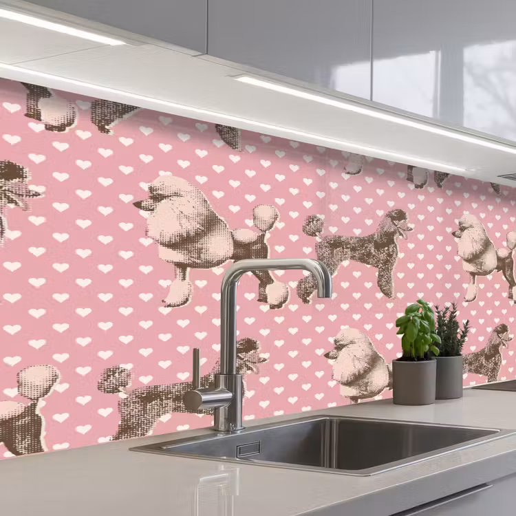 Schienale cucina - Cuore - Barboncino - Modello — 2