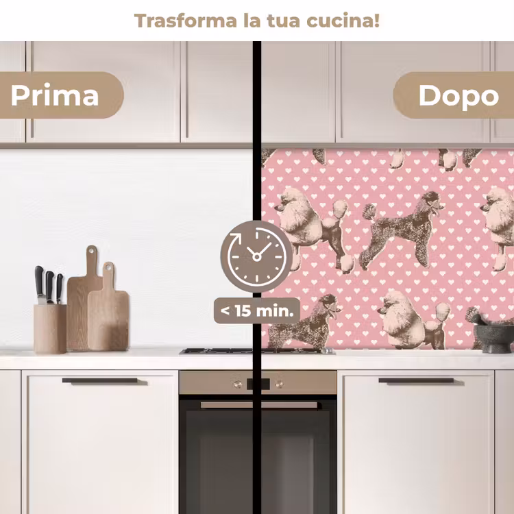 Schienale cucina - Cuore - Barboncino - Modello — 3