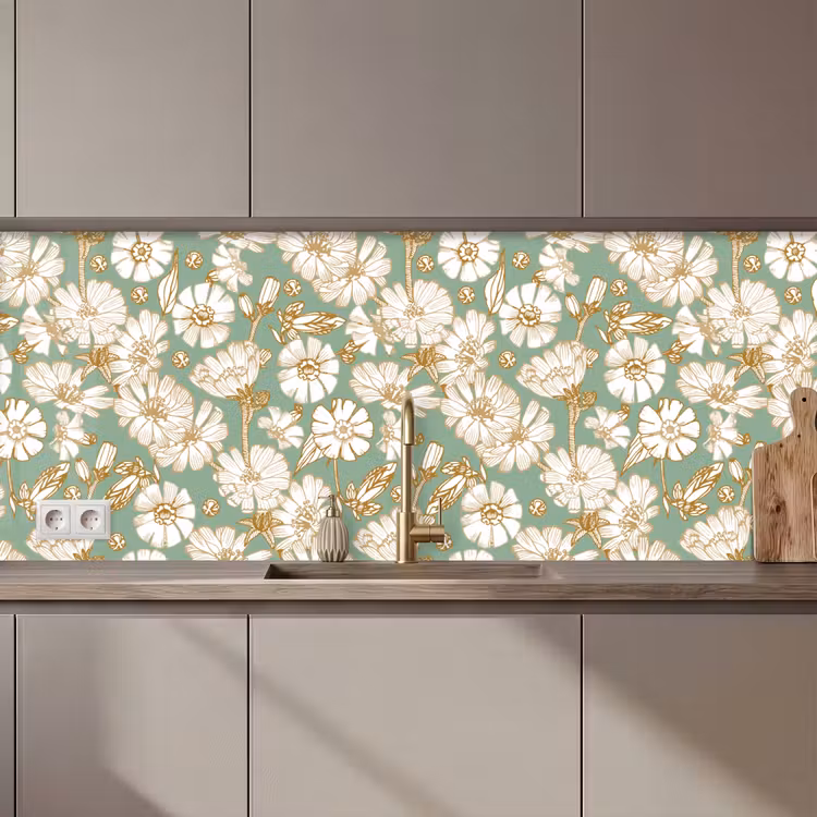 Schienale cucina - Fiore - Art nouveau - Design — 1