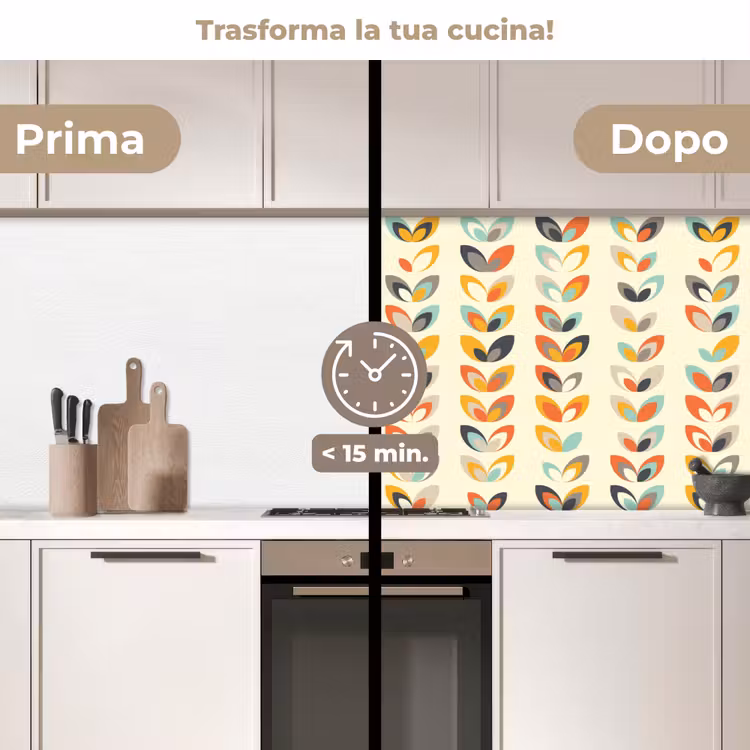 Schienale cucina - Foglie - Anni '50 - Modello — 3