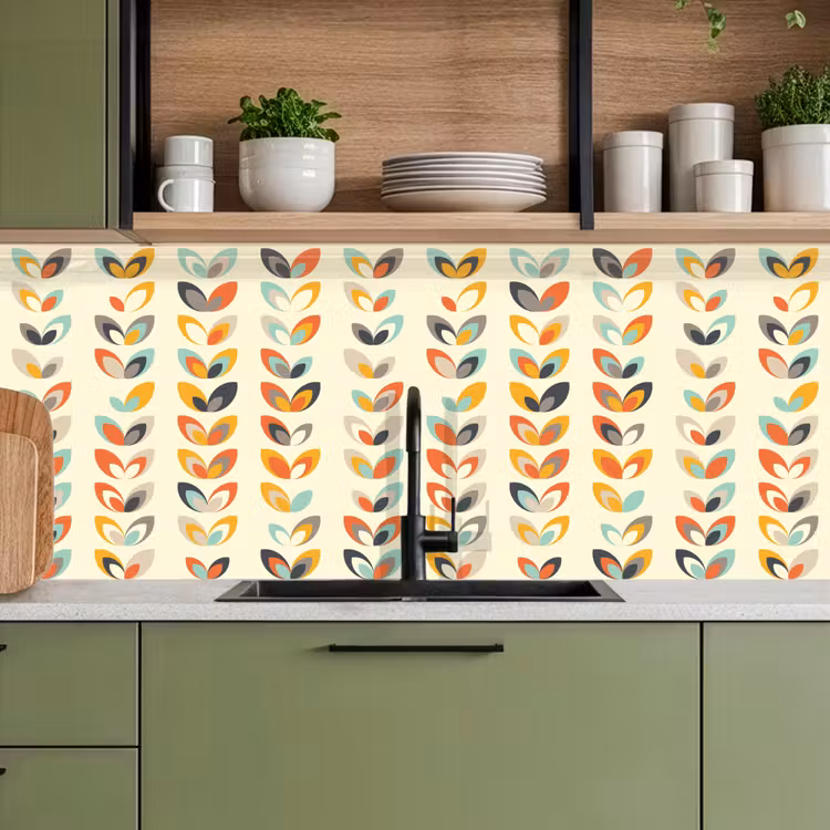 Schienale cucina - Foglie - Anni '50 - Modello — 8