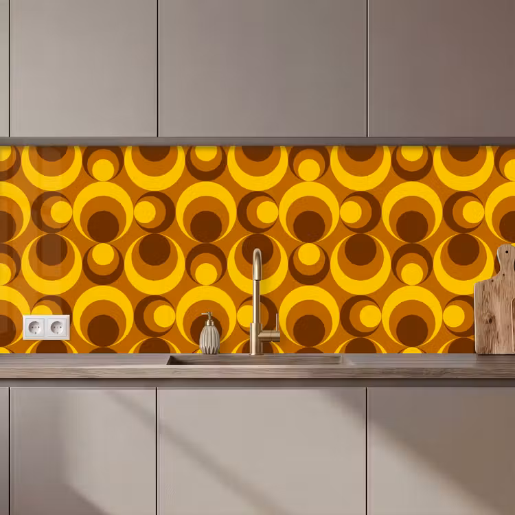Schienale cucina - Modelli - Retrò - Marrone - Giallo — 1