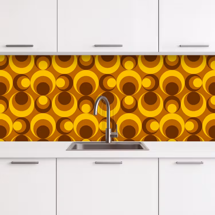 Schienale cucina - Modelli - Retrò - Marrone - Giallo — 4