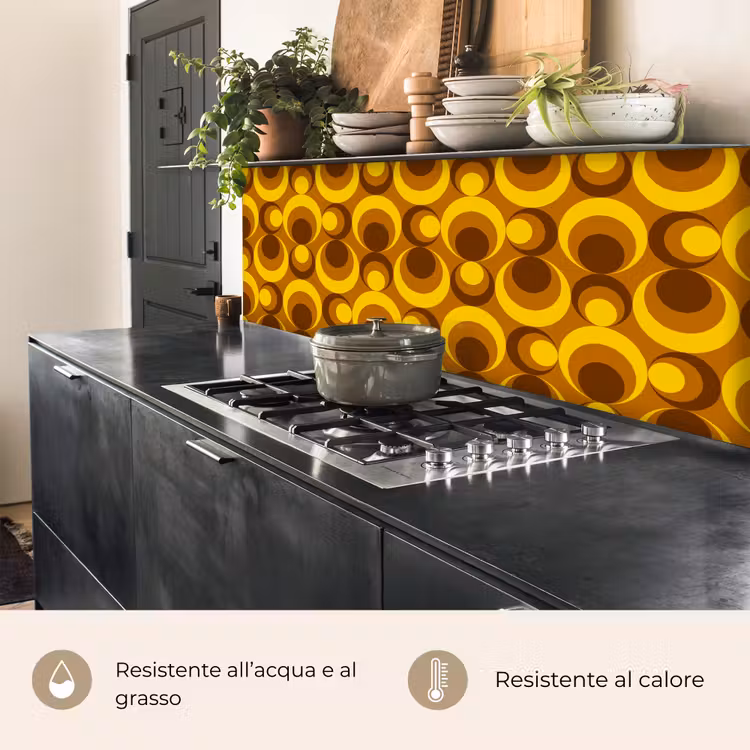 Schienale cucina - Modelli - Retrò - Marrone - Giallo — 5