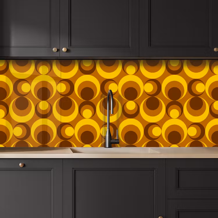 Schienale cucina - Modelli - Retrò - Marrone - Giallo — 6