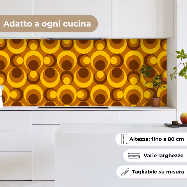 Schienale cucina - Modelli - Retrò - Marrone - Giallo — 7
